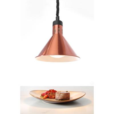 Závěsná výhřevná lampa s nastavitelnou výškou, kuželová, HENDI, Měděná, 230V/250W, ⌀275x(H)250mm | 273876